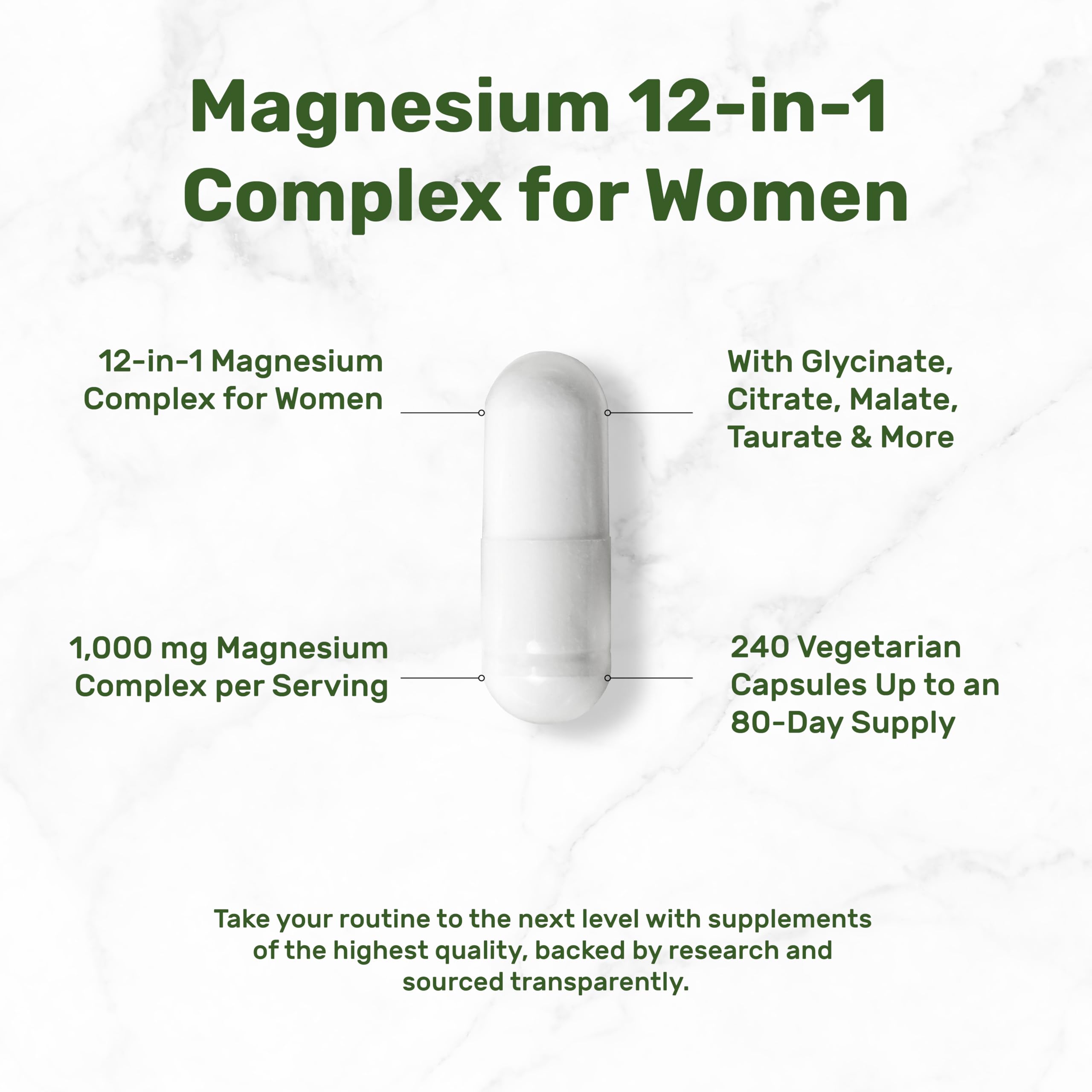 12‑in‑1 Magnesium Complex for Women 1,000 mg, 240 Vegetarian Capsules | Magnesium Glycinate, Citrate, Malate, Taurate, Orotate, Oxide & More | Chelated & Purified for Better Absorption DEAL SUPPLEMENT buy supplements Au