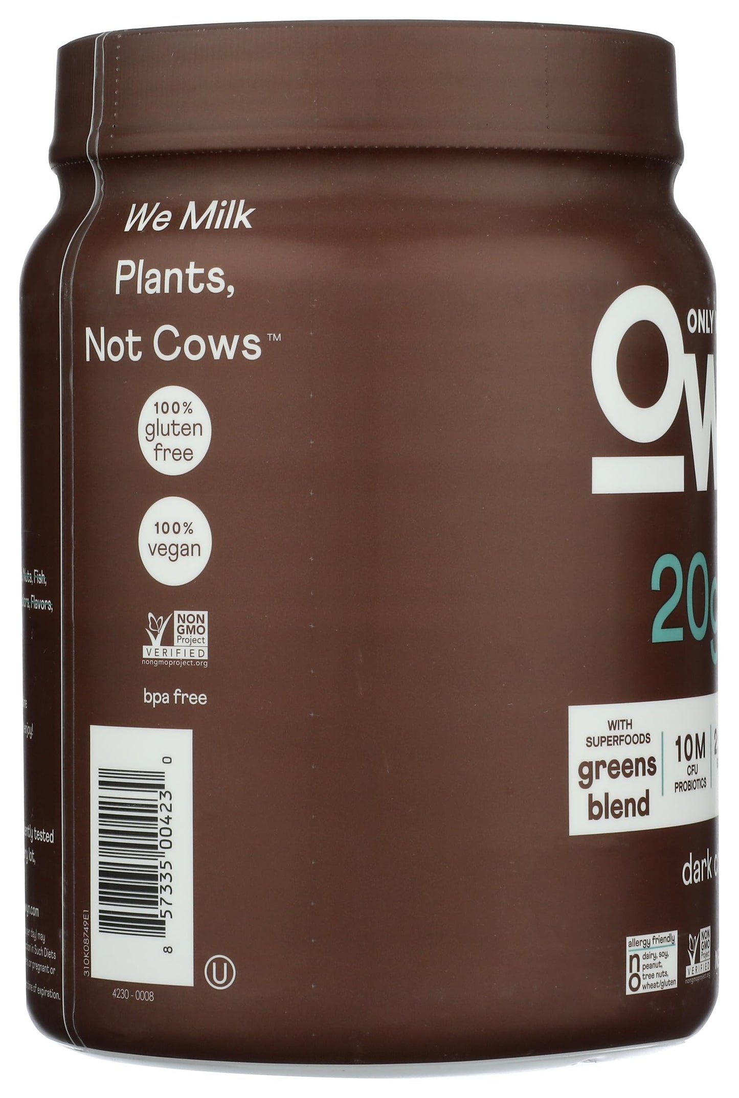 OWYN Only What You Need Plant-Based Protein Powder, Dark Chocolate, 1.17 lbs