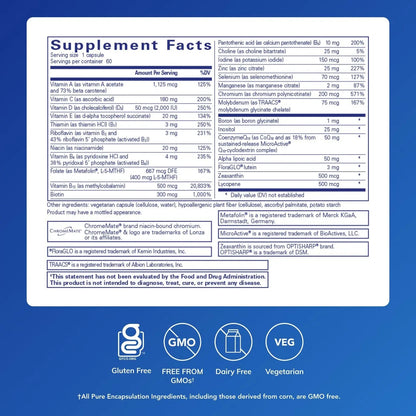Pure Encapsulations O.N.E. Multivitamin - Once Daily Multivitamin with Antioxidant Complex Metafolin, CoQ10 Pure Encapsulations