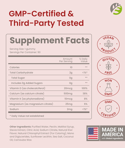 BariSlim Bariatric Calcium Gummies - Specially Formulated Bariatric Vitamins for Patients After Weight Loss Surgery - Supports Energy Levels & Bone Health | Strawberry (90 Vegan Gummies) BariSlim buy supplements Au