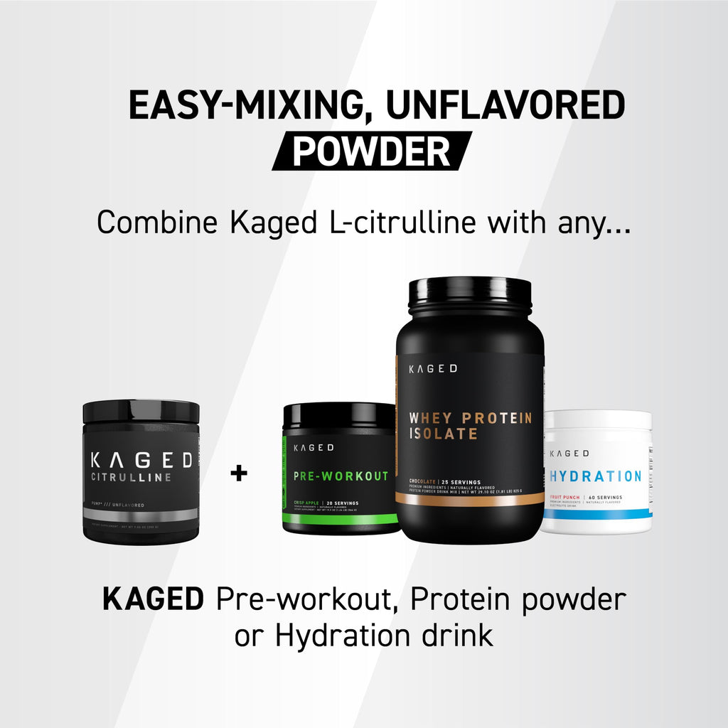 Kaged L-Citrulline Powder | Unflavored | Enhanced Pumps | Improve Muscle Vascularity | Nitric Oxide Booster | Supplements for Men & Women | 100 Servings