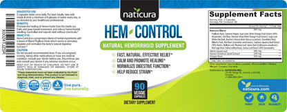 Naticura Bundle - Hem-Control Vegan Digestive Support Supplement (180 Count) and Alleviate Natural Hemorrhoid Relief Cream for Burning, Itching and Swelling (1.7 oz) Plus 2 Travel-Size Tubes NaticuraBuy Supplements Australia