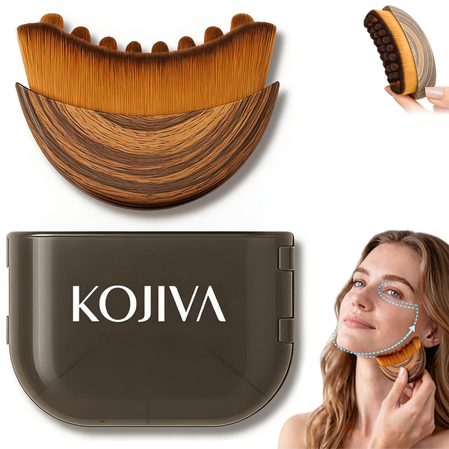 Kojiva Lymphatic Face Brush, Lymphatic Contour Face Brush Curved, Facial Lymphatic Drainage Massager Brush for Sculptingm, Reduce Puffiness & Double Chin Reducer, Improves Skin Glow Absorption (1PCS) Kojiva Brush buy supplements Au