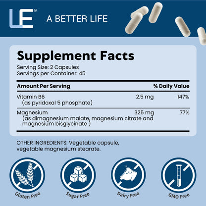 Life Enhancement Ultra Triple Magnesium Complex - 325 mg - with B6, Glycinate, Malate & Citrate - Magnesium Supplement Enhance Sleep and Brain Function - Made in USA (90 Vegetarian Capsules) Life Enhancement buy supplements Au