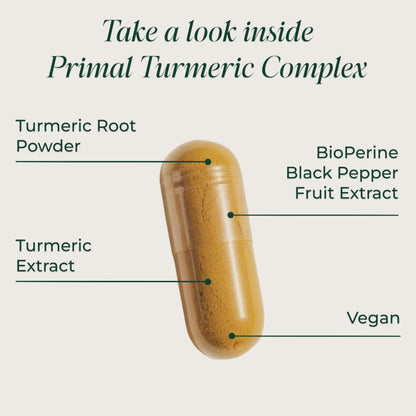 Primal Harvest 1 Pack, Primal Turmeric Complex w/Black Pepper Extract, Joint and Mobility Support Turmeric Supplement for Women & Men, 60 Capsules Primal HarvestBuy Supplements Australia
