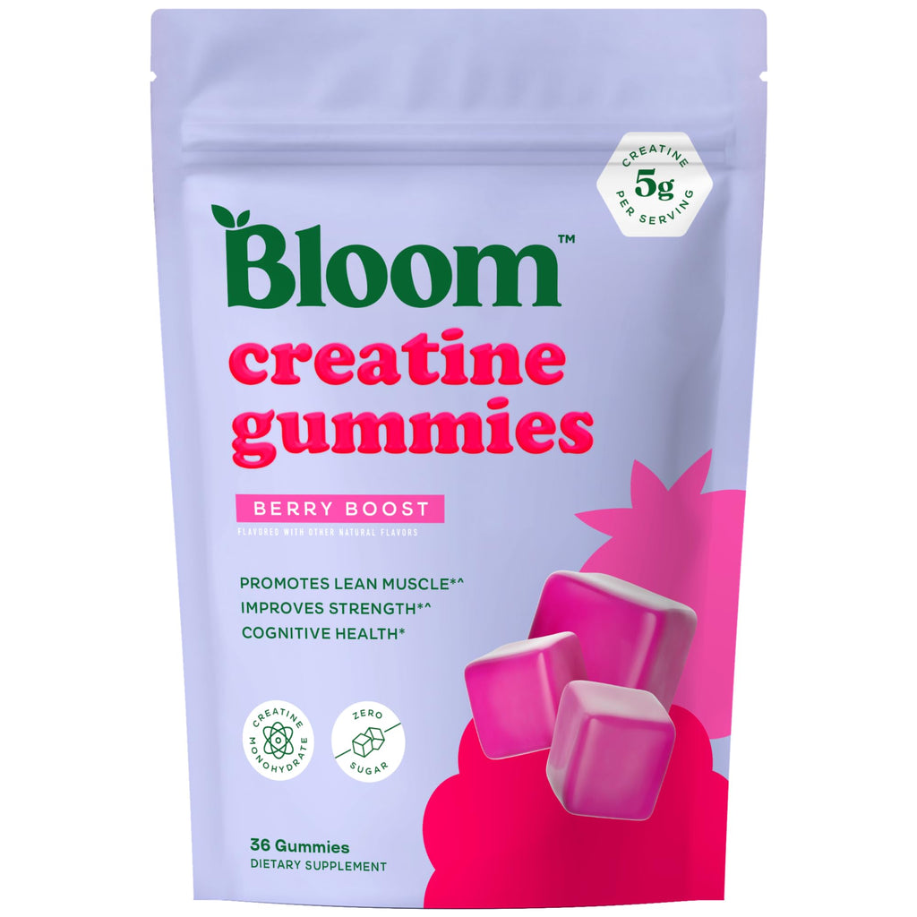 Bloom Creatine Monohydrate Gummies, 5g Per Serving, Sugar Free Creatine Gummy for Workout, Strength, Cognitive Health & Lean Muscle Support