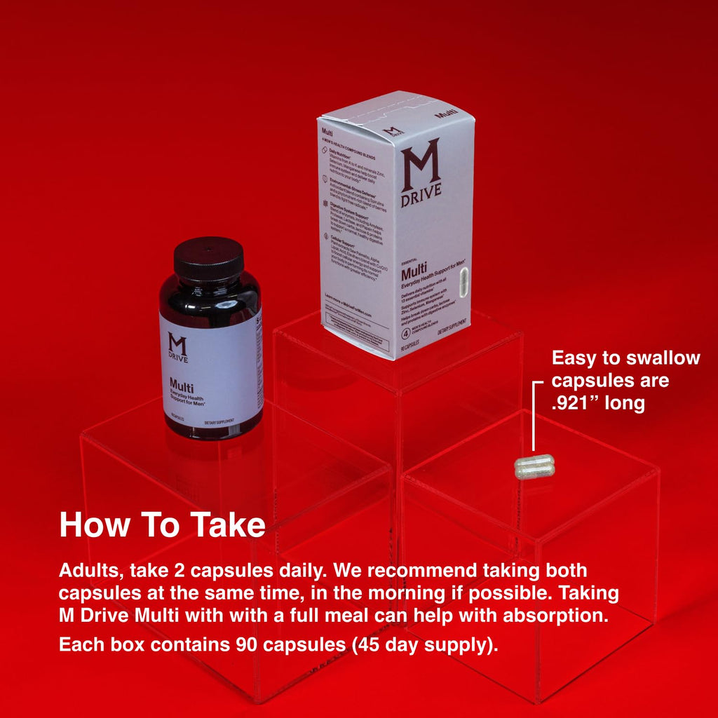 Mdrive Multivitamin for Men, Daily Multivitamin - Immune Health Support from Zinc, Selenium, Manganese & Vitamin D, Enzymes for Digestive Support, CoQ10 for Energy and Vitamin K2, 90 Capsules MdriveBuy Supplements Australia