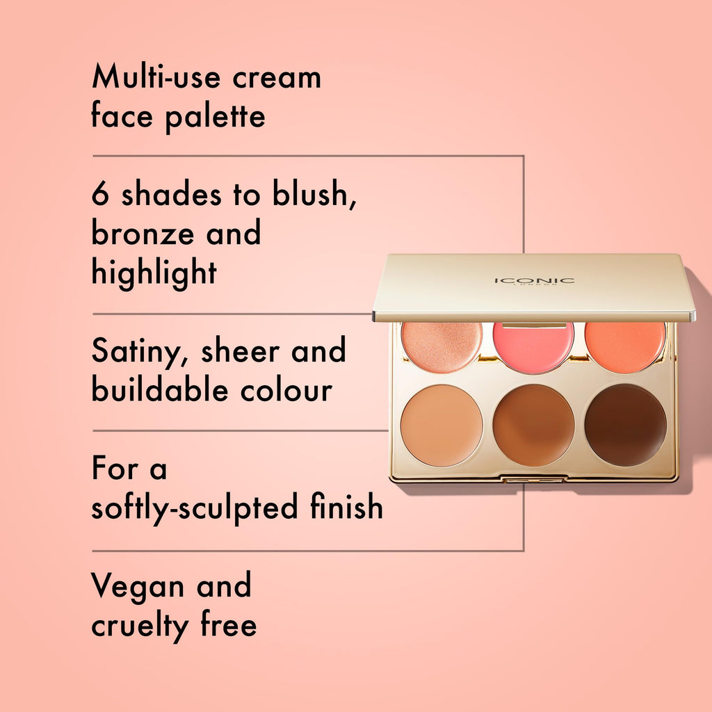 ICONIC LONDON Multi-Use Cream Blush, Bronze and Highlight Palette | Cruelty-Free, Vegan Makeup ICONIC LONDON buy supplements Au