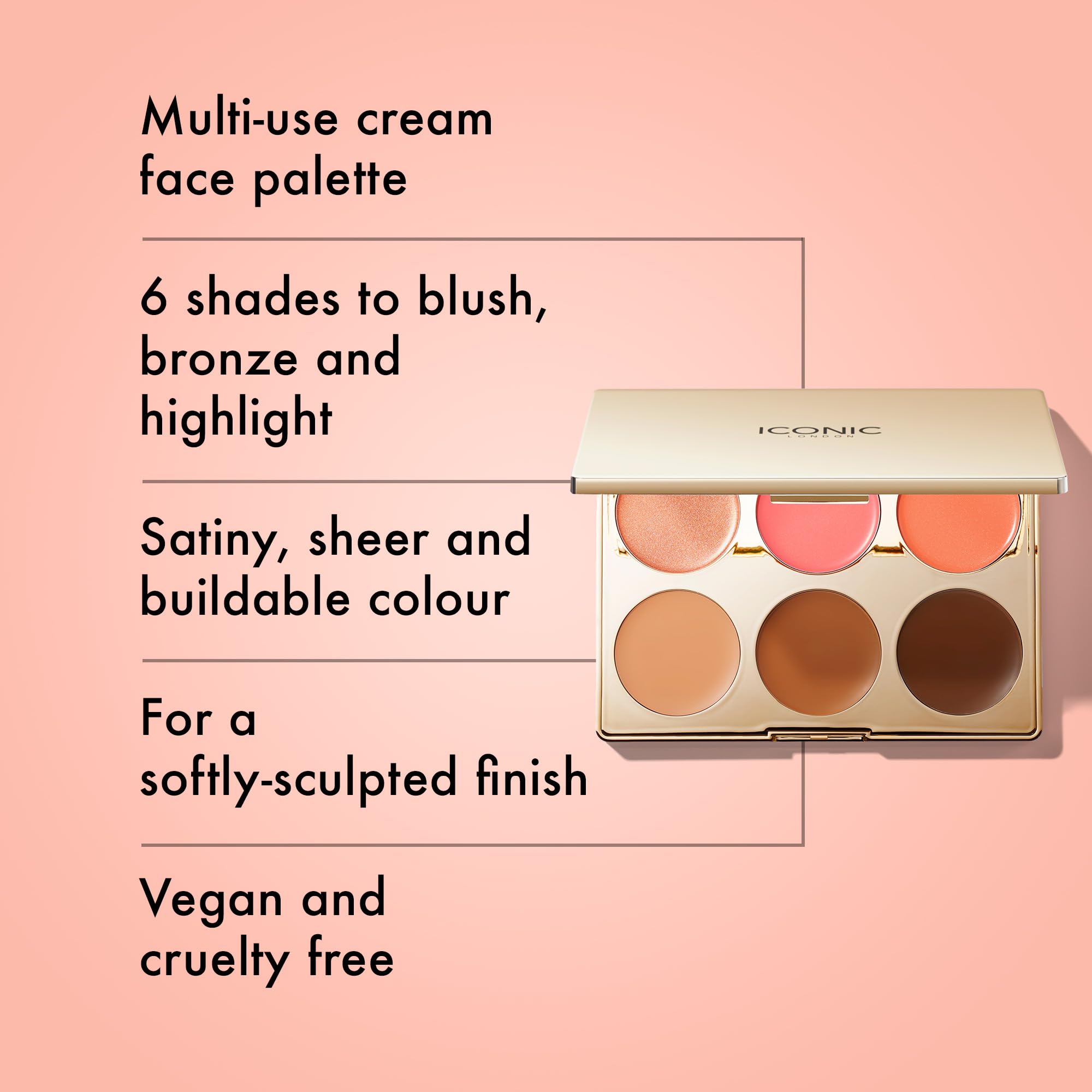 ICONIC LONDON Multi-Use Cream Blush, Bronze and Highlight Palette | Cruelty-Free, Vegan Makeup ICONIC LONDON buy supplements Au