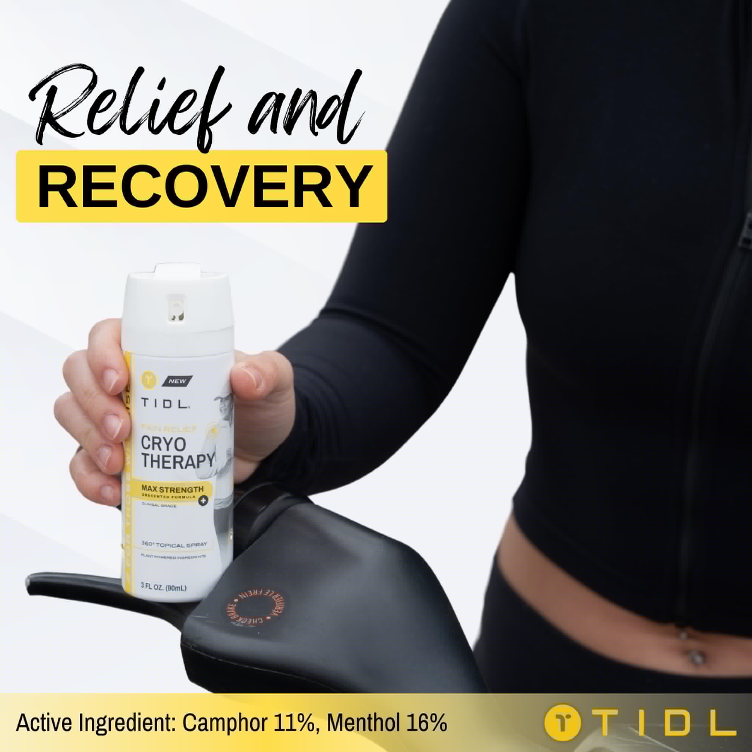 TIDL Cryotherapy Pain Relief Spray, 3 Oz (Pack of 2) Max Strength for Fast-Acting Muscle, Joint & Neck Pain Relief, Plant-Based Menthol & Camphor Pain Reliever, Quick Drying Formula TIDLBuy Supplements Australia