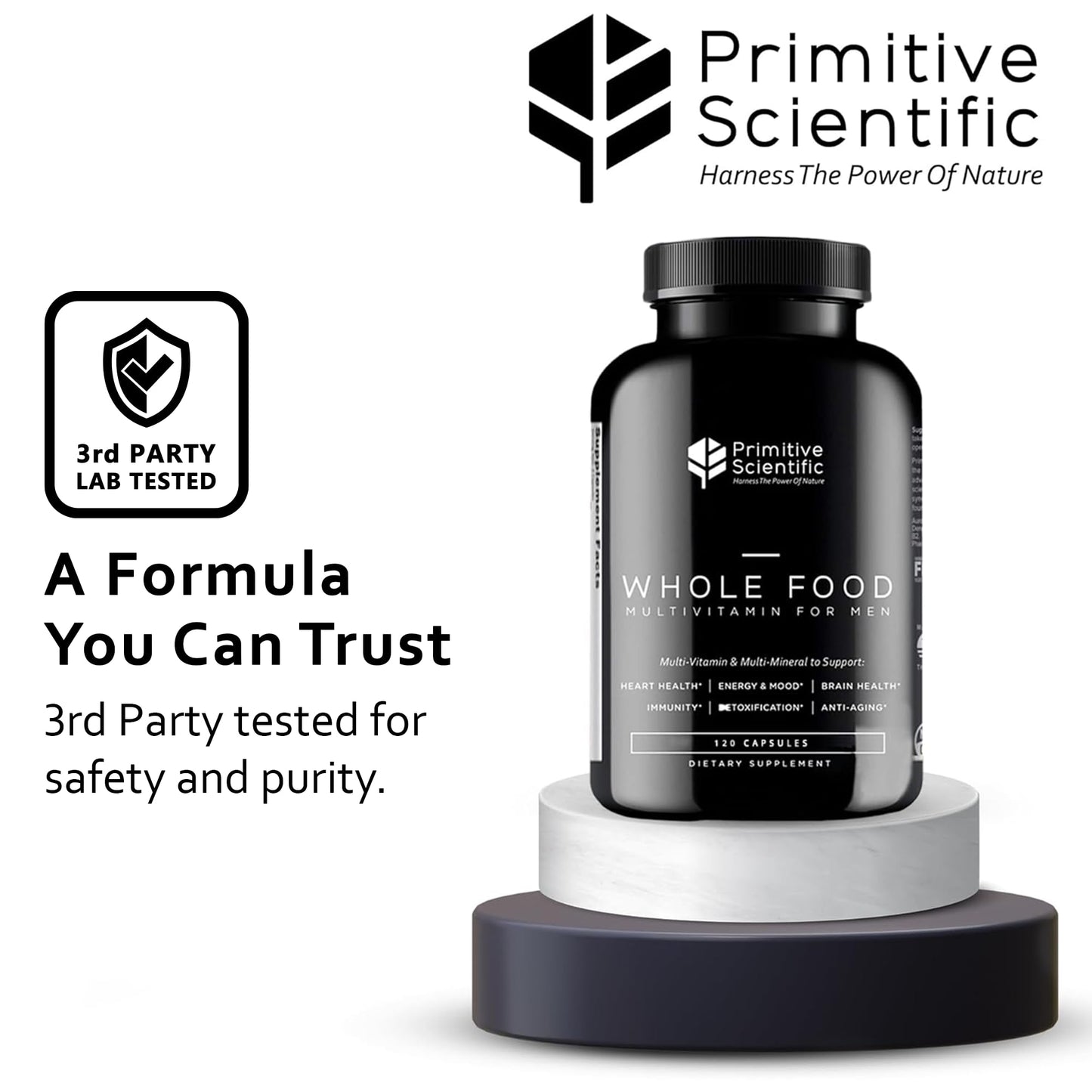 Primitive Scientific Whole Food Natural Multivitamin and Mineral Capsules for Men - All-Day Energy, Inner Zen, and Stronger You (120 Capsules) Primitive Scientific buy supplements Au