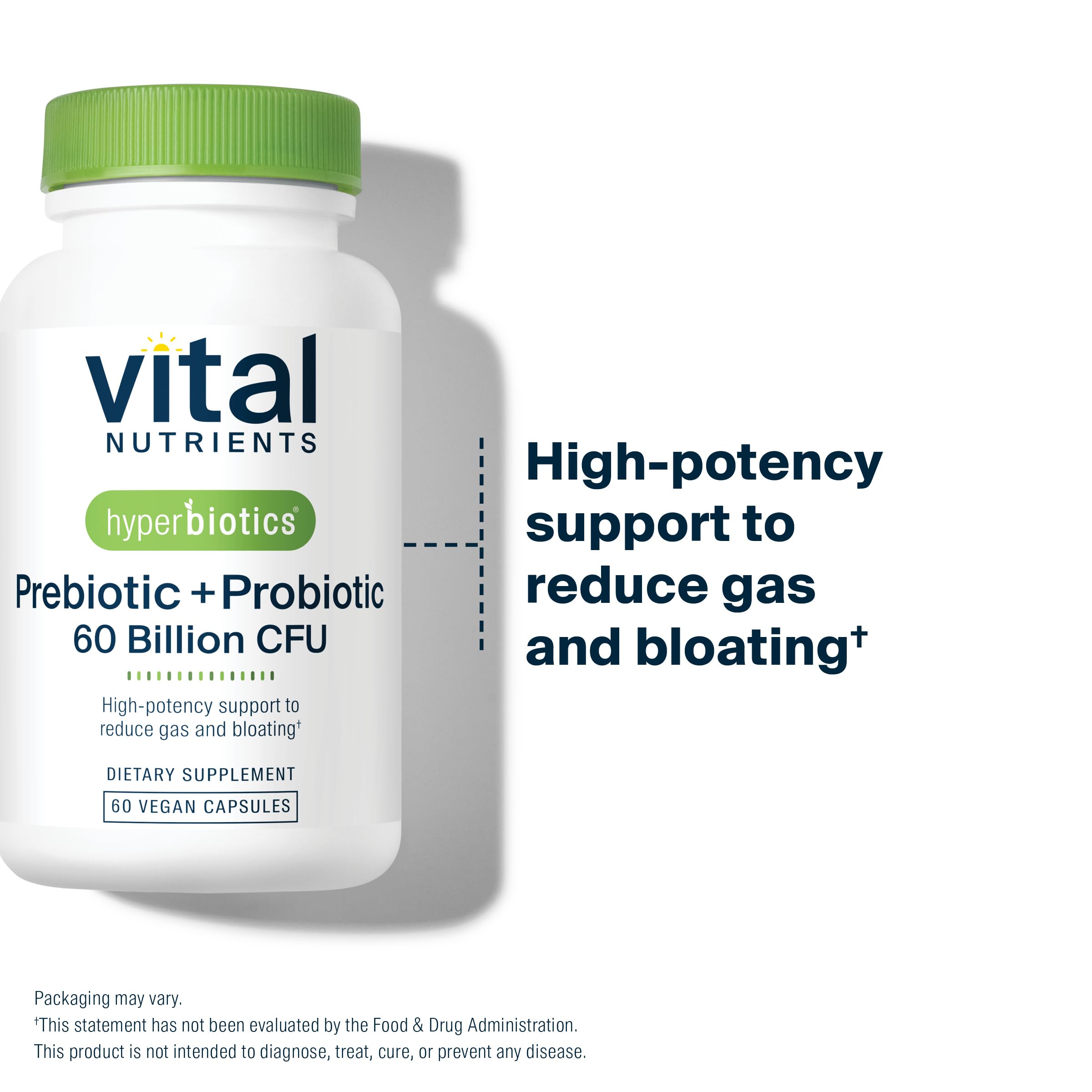 Hyperbiotics Vital Nutrients Prebiotic and Probiotic for Women and Men | 60 Billion CFU | Pre and Probiotics Supports Digestive Health, Constipation,