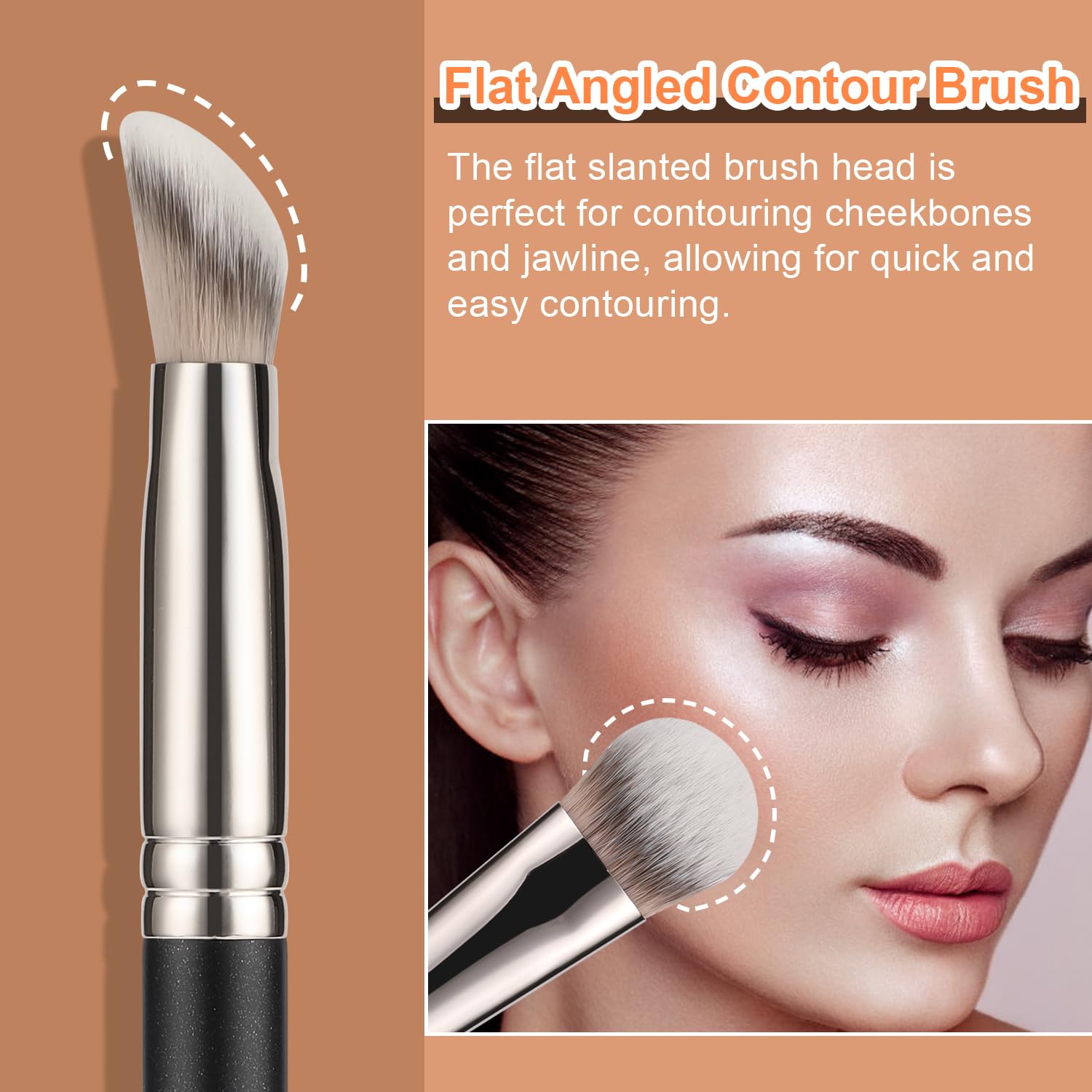 TEOYALL Angled Concealer Brush, Synthetic Contour Brush for Blending Setting Buffing with Liquid, Cream and Powder Cosmetic (Angled Brush) TEOYALLBuy Supplements Australia