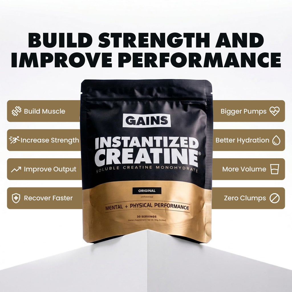 Gains in Bulk Instantized Creatine Monohydrate for Men & Women, Soluble Creatine Powder, Supports Muscle Building, Strength and Performance