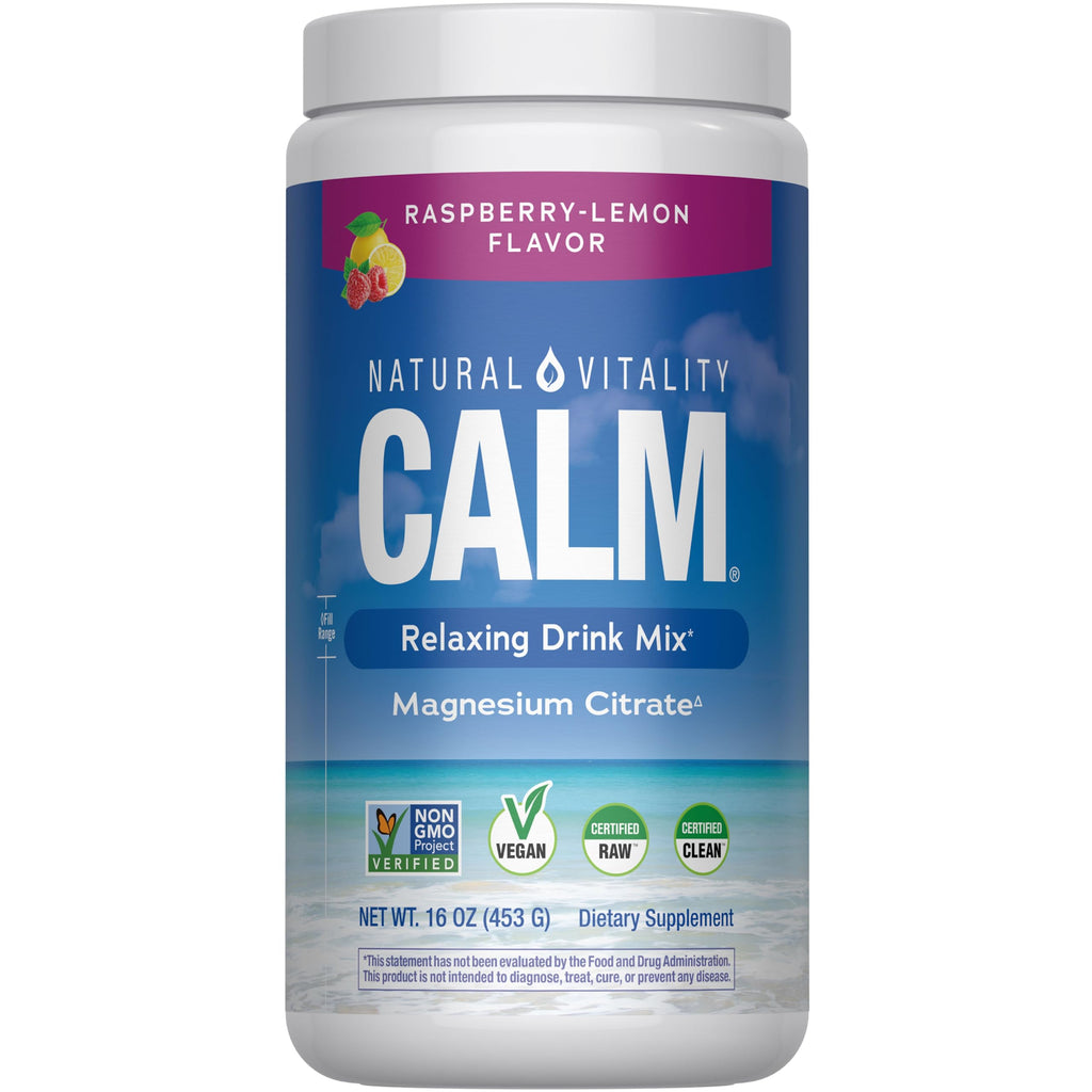 Natural Vitality Calm Magnesium 16oz Powder | Raspberry Lemon Flavored Supplement | Non-GMO, Vegan & Gluten Free Formula Natural VitalityBuy Supplements Australia