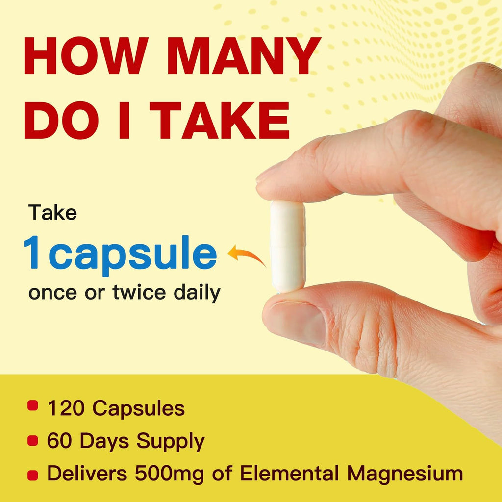 10-in-1 Magnesium Complex Supplement, Magnesium Glycinate 500mg with Citrate & Malate, Chelated High Absorption Plus Vitamin D3 & Zinc - for Nerve, Muscle & Bone Support - 120 Capsules ZEBORA buy supplements Au