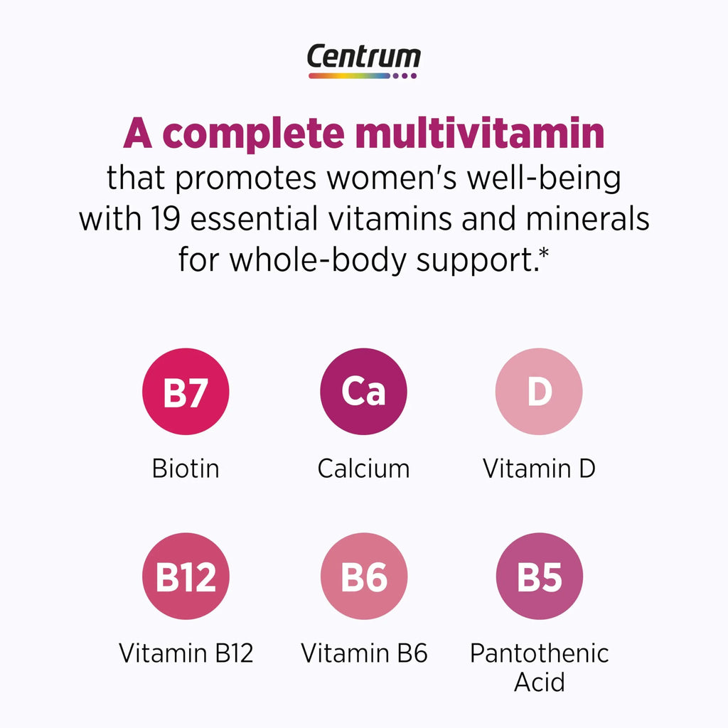 Centrum Complete Multivitamin Supplement + Hot Flash Support Menopause Support Tablets, with Clinically Studied geniVida, 30 Count Centrum