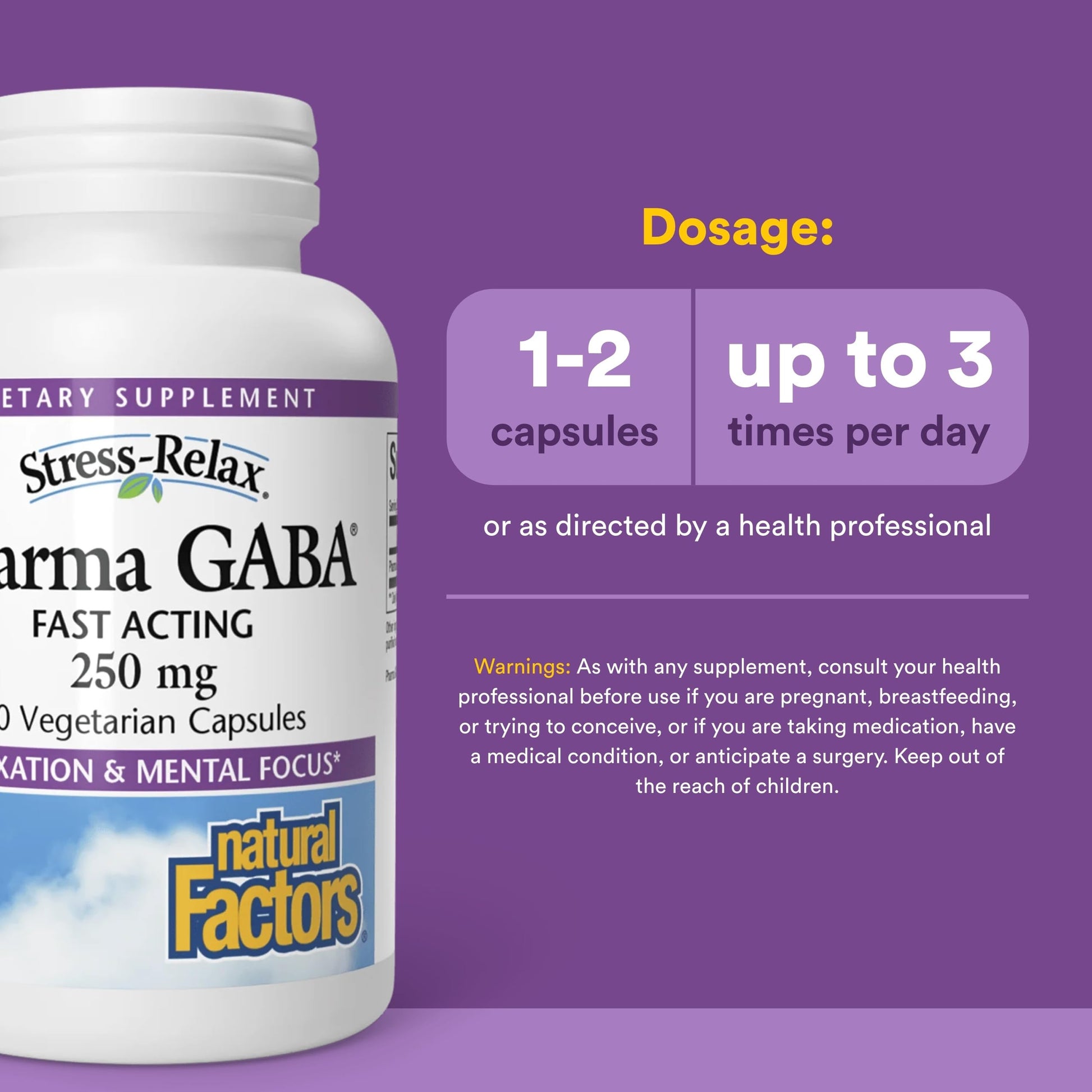 Natural Factors Pharma GABA - Dietary Supplement Supports Calm Sleep & Sleep Quality - Natural, Fast-Working Supplement Aids Focus & Brain Health - 60 Chewable Tablets (60 Servings) Natural Factors buy supplements Au