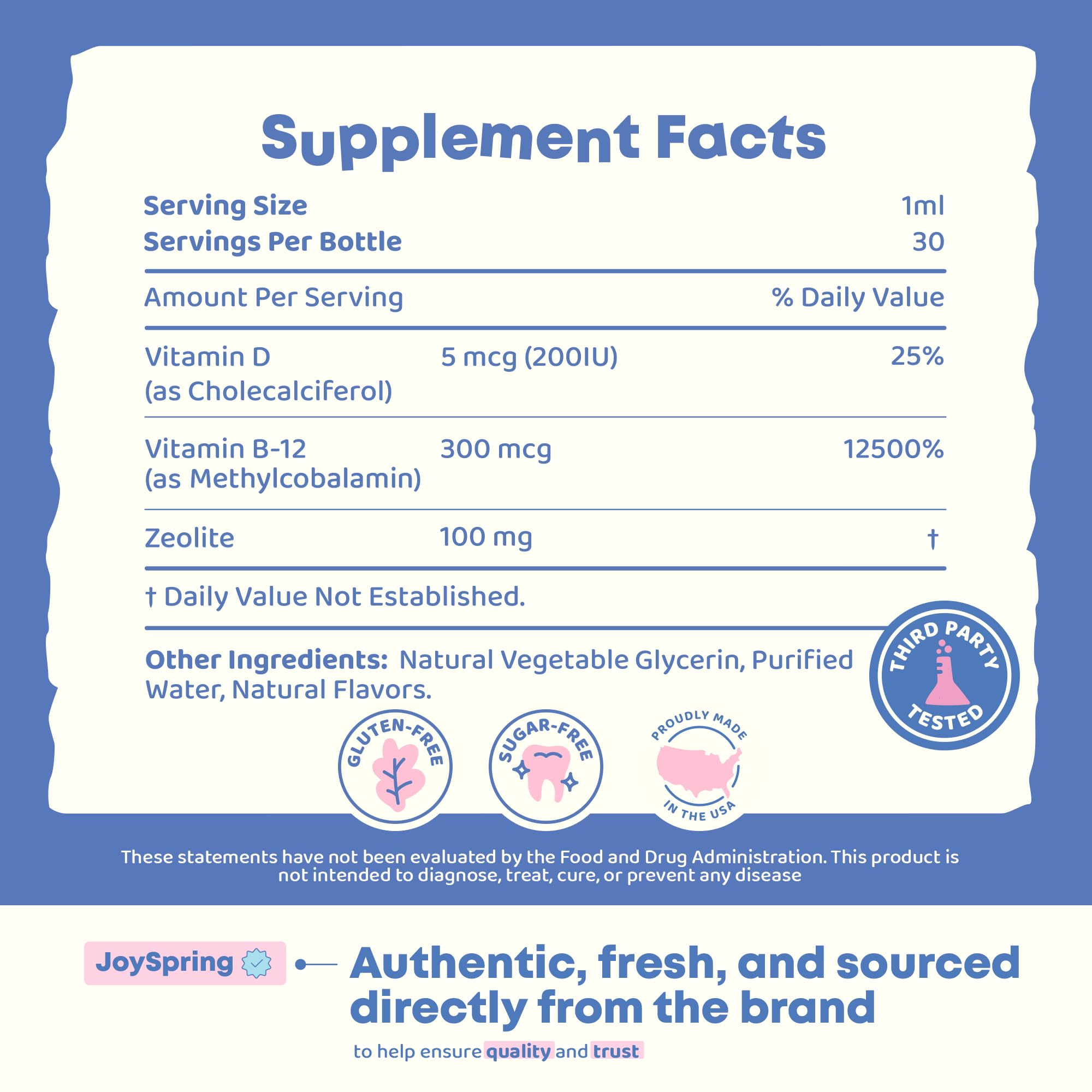 JoySpring LingoLeap – Liquid Kids Formula with Zeolite Clinoptilolite, Methylated B12 & Vitamin D3 | Gentle Daily Support for Kids’ Wellness | Ages 3+ | (1fl oz) 30 Servings JoySpringBuy Supplements Australia