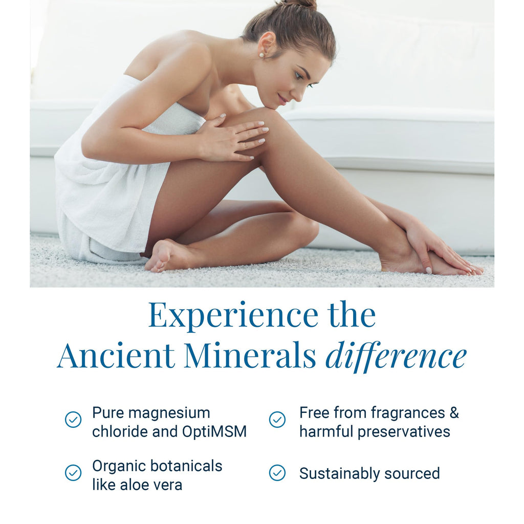 Ancient Minerals Magnesium Gel Ultra with OptiMSM and Aloe Vera - Topical Magnesium Gel Formula with MSM Best Used for Massage and Topical Application (8oz) Aus HealthcareBuy Supplements Australia