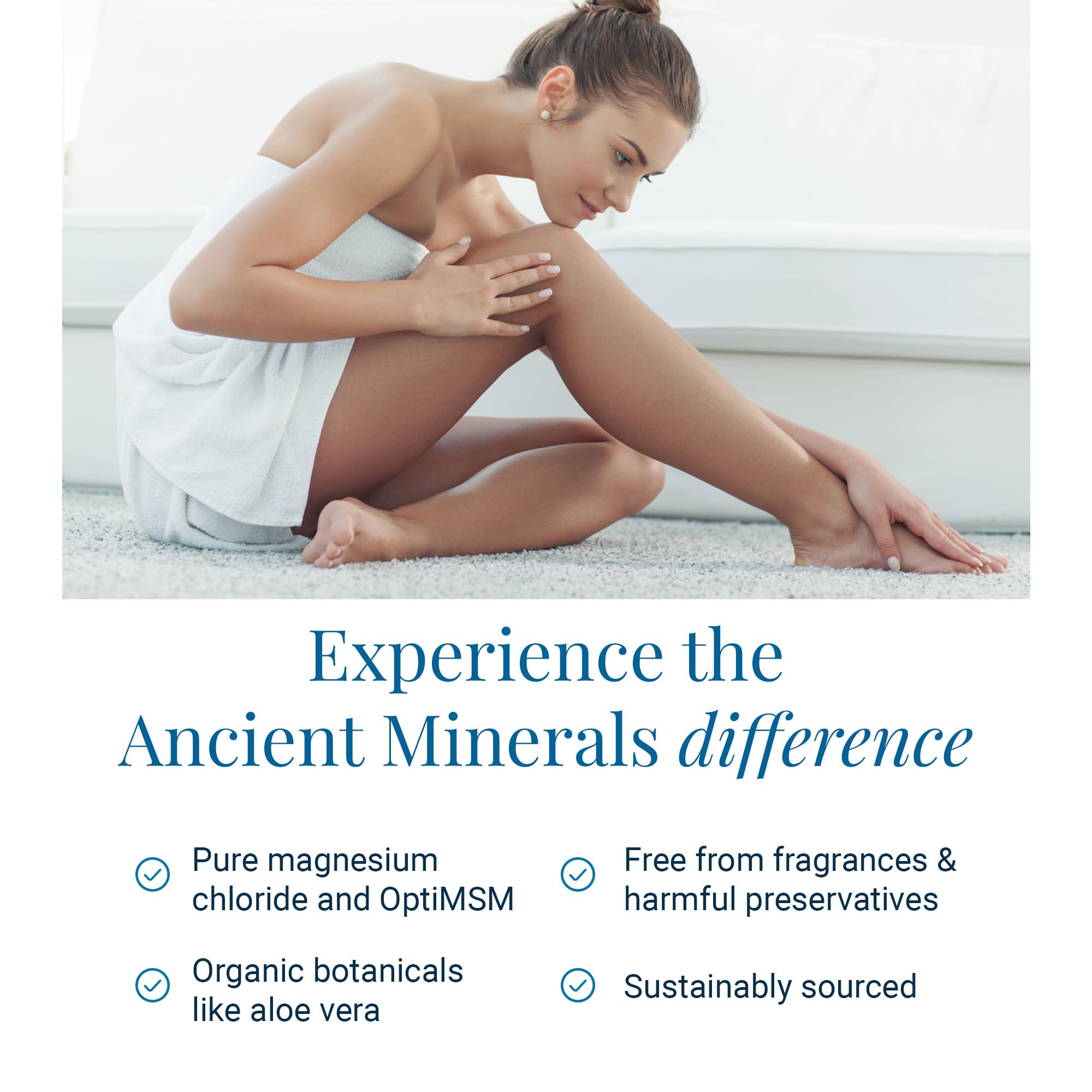 Ancient Minerals Magnesium Gel Ultra with OptiMSM and Aloe Vera - Topical Magnesium Gel Formula with MSM Best Used for Massage and Topical Application (8oz) Aus HealthcareBuy Supplements Australia