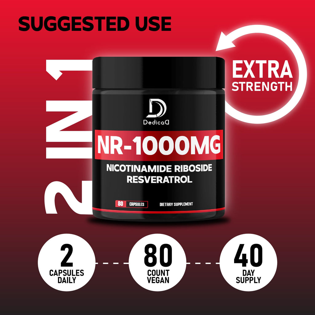 DEDICAD NAD Supplement with Nicotinamide Riboside and Trans Resveratrol - NR for Men & Women - 80 Capsules DEDICAD buy supplements Au