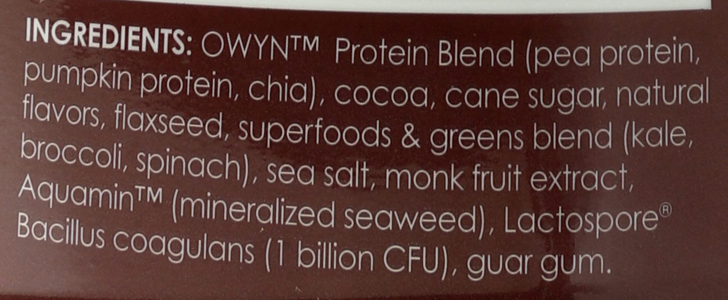 OWYN Only What You Need Plant-Based Protein Powder, Dark Chocolate, 1.17 lbs