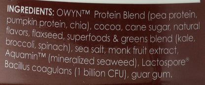 OWYN Only What You Need Plant-Based Protein Powder, Dark Chocolate, 1.17 lbs