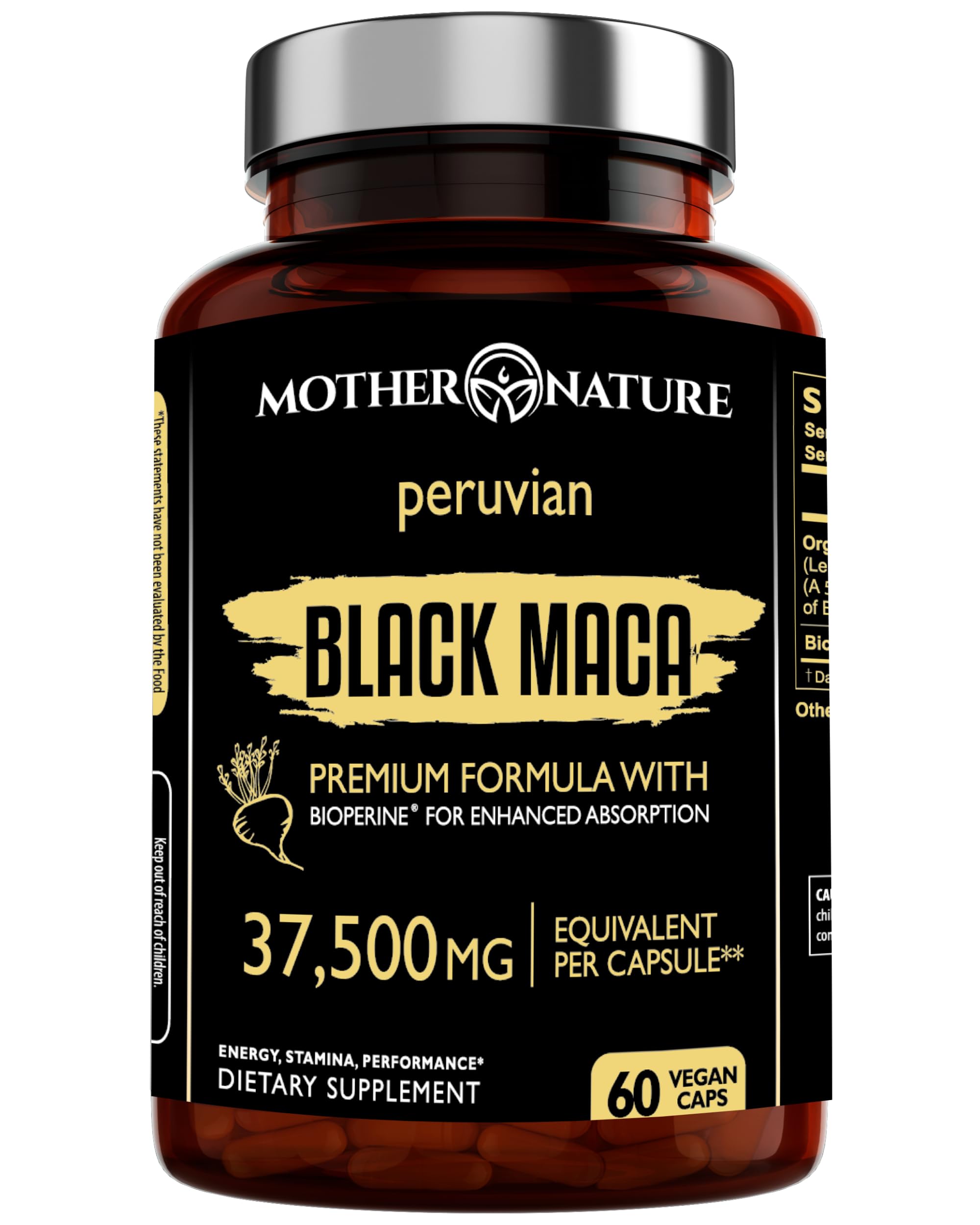 Powerful Maca Blend for Men – Black, Red & Yellow Maca Capsules | Supports Energy, Stamina & Endurance | Promotes Hormonal Balance & Vitality Mother Nature Organics Superfoods for Organic Living buy supplements Au