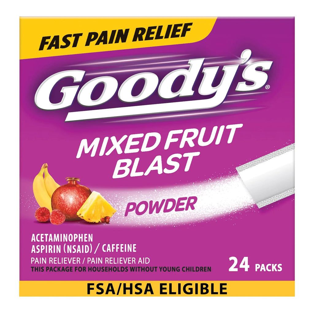 Goody's Pain Relief Powders, Extra Strength Headache Powder Mixed Fruit Blast, 24 ct (Pack of 1) Goody'sBuy Supplements Australia