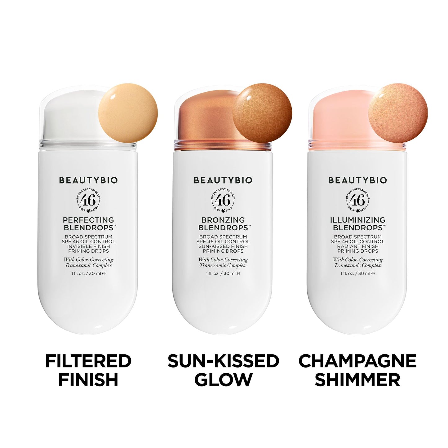 BeautyBio BLENDROPS. Broad Spectrum SPF 46 Oil-Control Priming Drops With Color-Correcting Tranexamic Complex beautybio buy supplements Au
