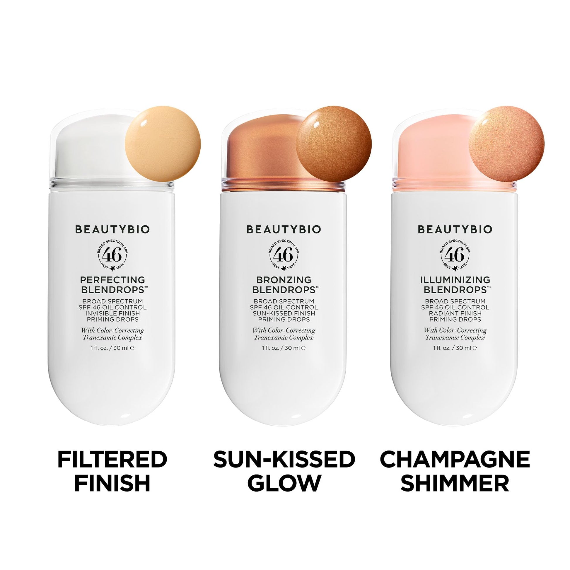 BeautyBio BLENDROPS. Broad Spectrum SPF 46 Oil-Control Priming Drops With Color-Correcting Tranexamic Complex beautybio buy supplements Au