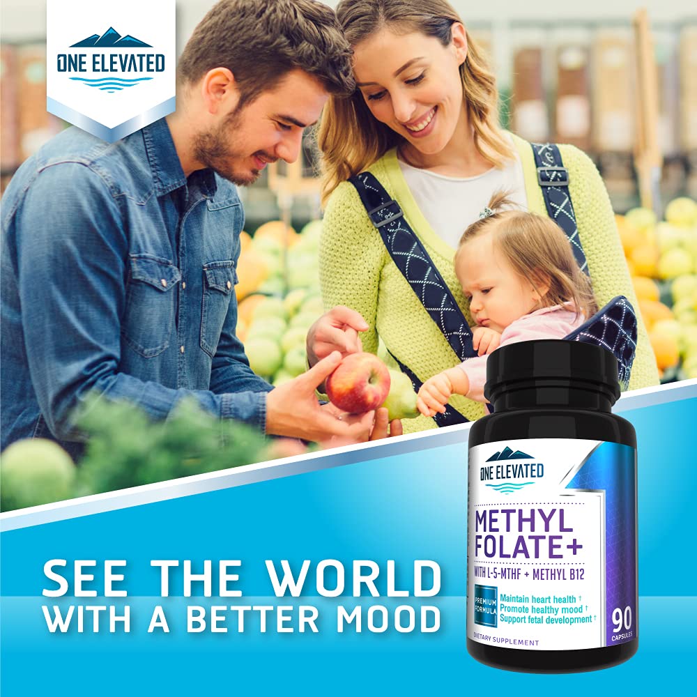 Double Strength & Most Bioactive Methyl Folate! Uniquely Formulated with Highest Pharmaceutical Grade Methylcobalamin (B12), Niacin, B1, B2 B6. Works Synergistically for Max Results-3 Month Supply One ElevatedBuy Supplements Australia