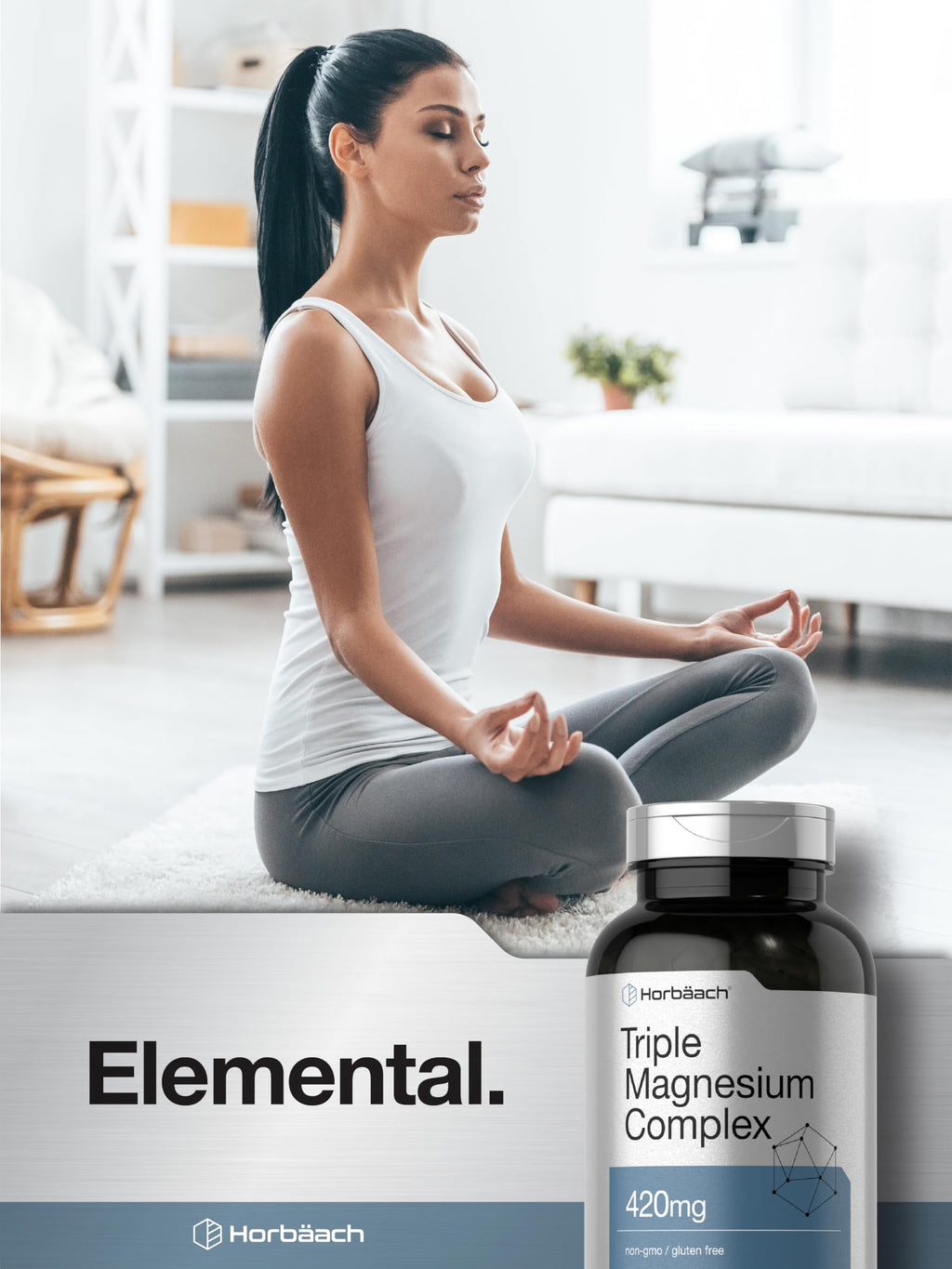 Horbäach Triple Magnesium Complex | 420 mg | 250 Capsules | Non-GMO and Gluten Free Formula | Magnesium Oxide, Citrate, and Aspartate Dietary Supplement Horbäach buy supplements Au