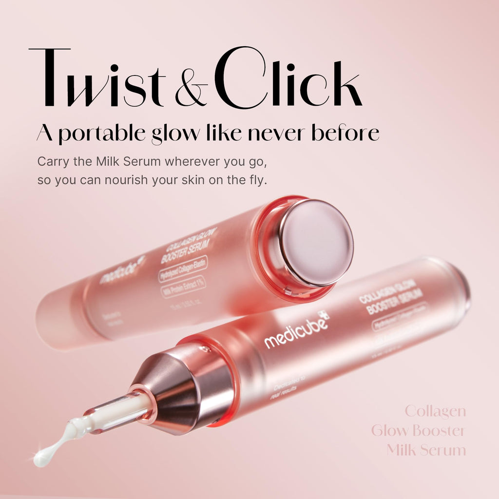 medicube Milky Collagen Double Glow Lock Duo: Collagen Glazed Milky Wrapping Mask and Booster Serum | 130DaCollagen, Niacinamide, Glutathione for Plumped, Radiant Glass Skin medicubeBuy Supplements Australia