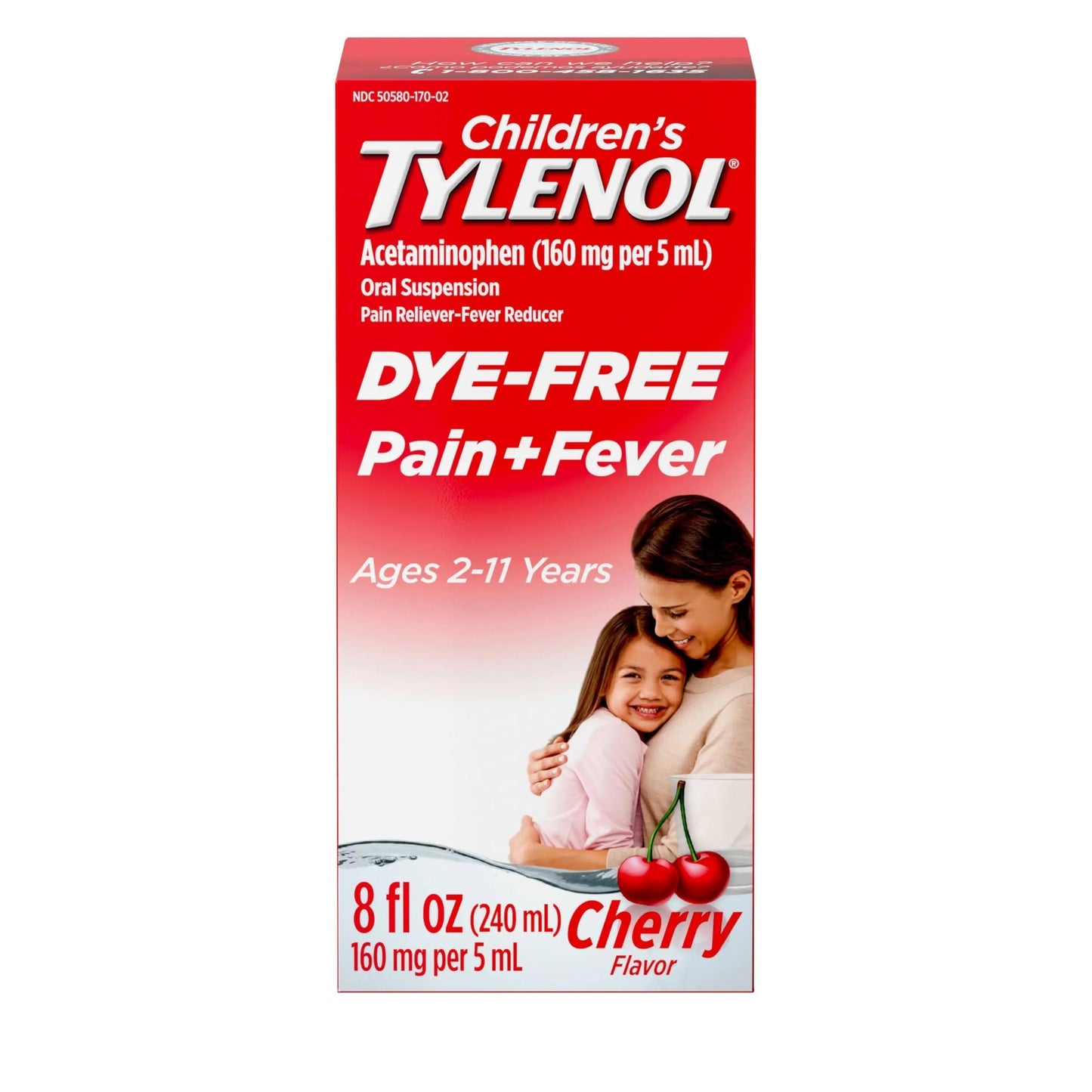 Children's Tylenol Liquid Pain Relief & Fever Medicine, Oral Suspension, Dye-Free, Acetaminophen, No Aspirin, No Ibuprofen, No High Fructose Corn Syrup; Cherry Flavor, 8 fl. oz.; Pack of 1 TylenolBuy Supplements Australia