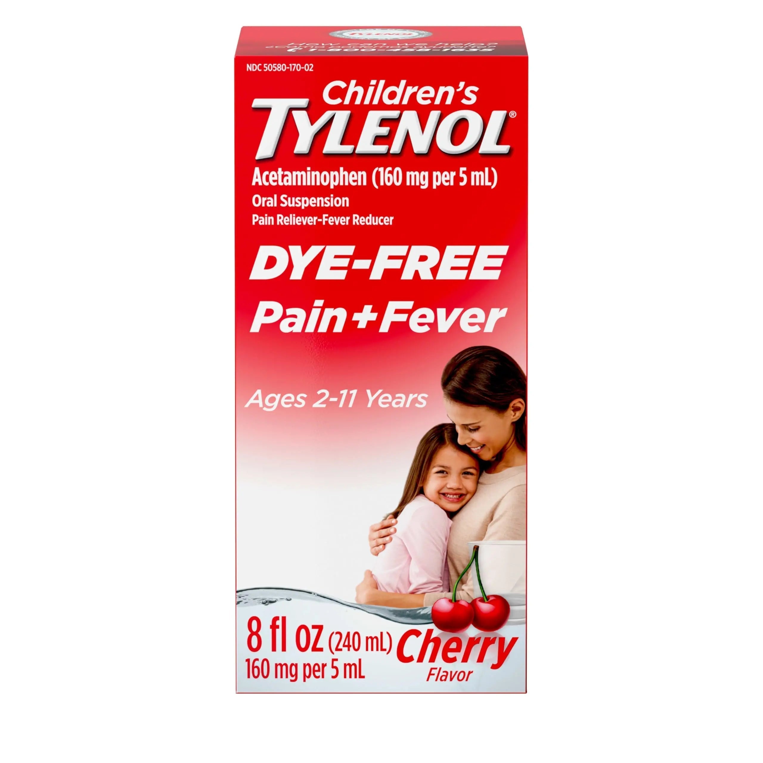 Children's Tylenol Liquid Pain Relief & Fever Medicine, Oral Suspension, Dye-Free, Acetaminophen, No Aspirin, No Ibuprofen, No High Fructose Corn Syrup; Cherry Flavor, 8 fl. oz.; Pack of 1 TylenolBuy Supplements Australia