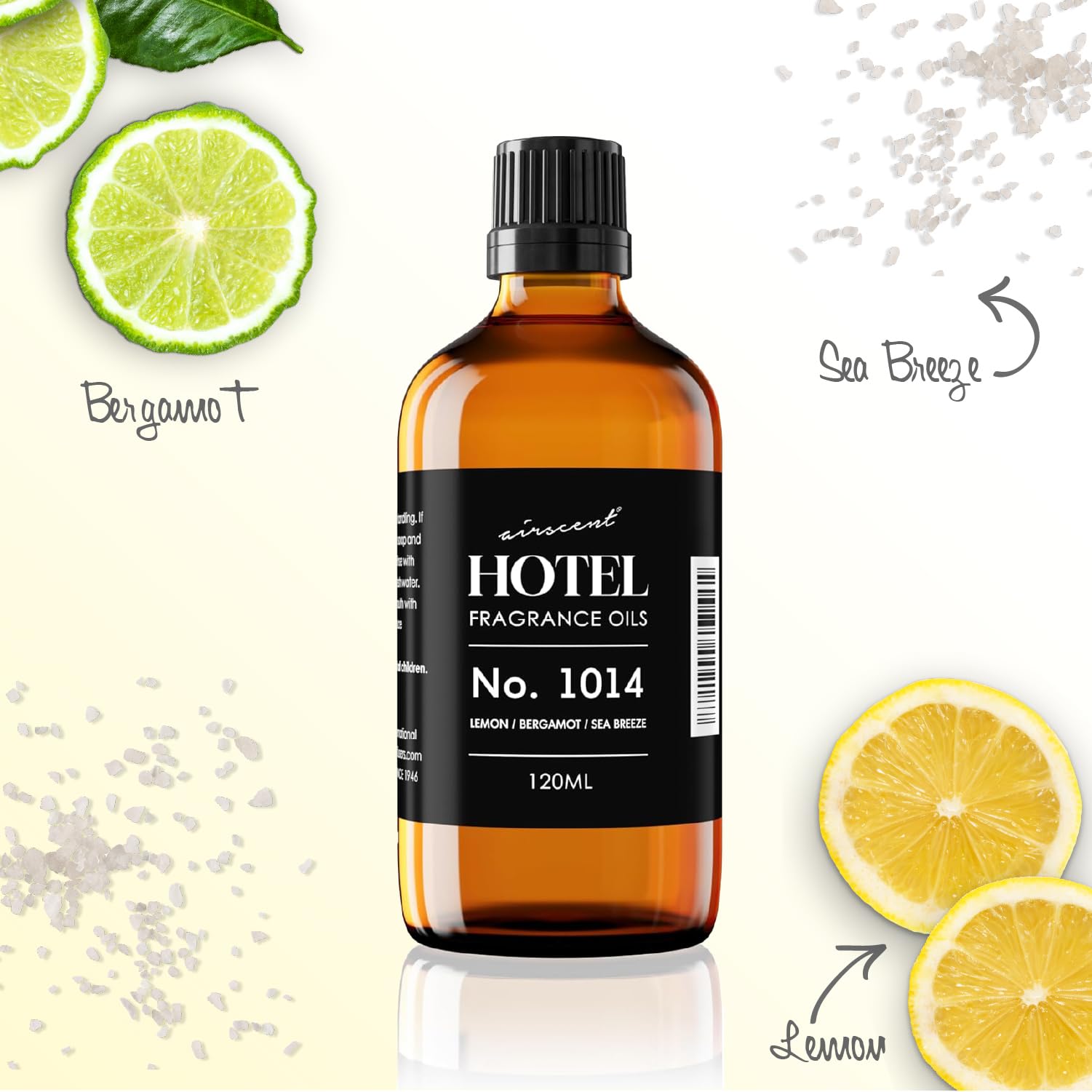 AirScent Hotel Diffuser Oil No. 1014 - The Iconic 5-Star Hotel Coastal Blend - Lemon Bergamot Sea Breeze - Fragrance Oil for Ultrasonic and Waterless Diffusers and Crafting - 500 mL Air-Scent buy supplements Au