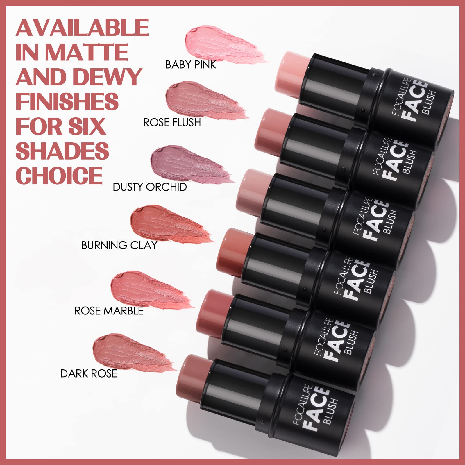 FOCALLURE Cream Blush Makeup,Buildable Blush Stick for Cheeks,Matte and Dewy Finish,Long Wearing,Easy Application,Lightweight Multi Stick,ROSE FLUSH FOCALLUREBuy Supplements Australia