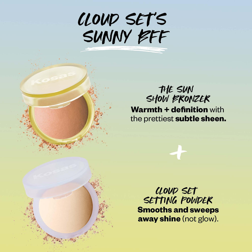 Kosas Sun Show Glowy Warmth Baked Bronzer - Contouring Powder for Cheekbones, Nose & Jawline - Enriched with Concentrated Fatty Acids - Talc-Free, Vegan & Hypoallergenic - Waves KosasBuy Supplements Australia