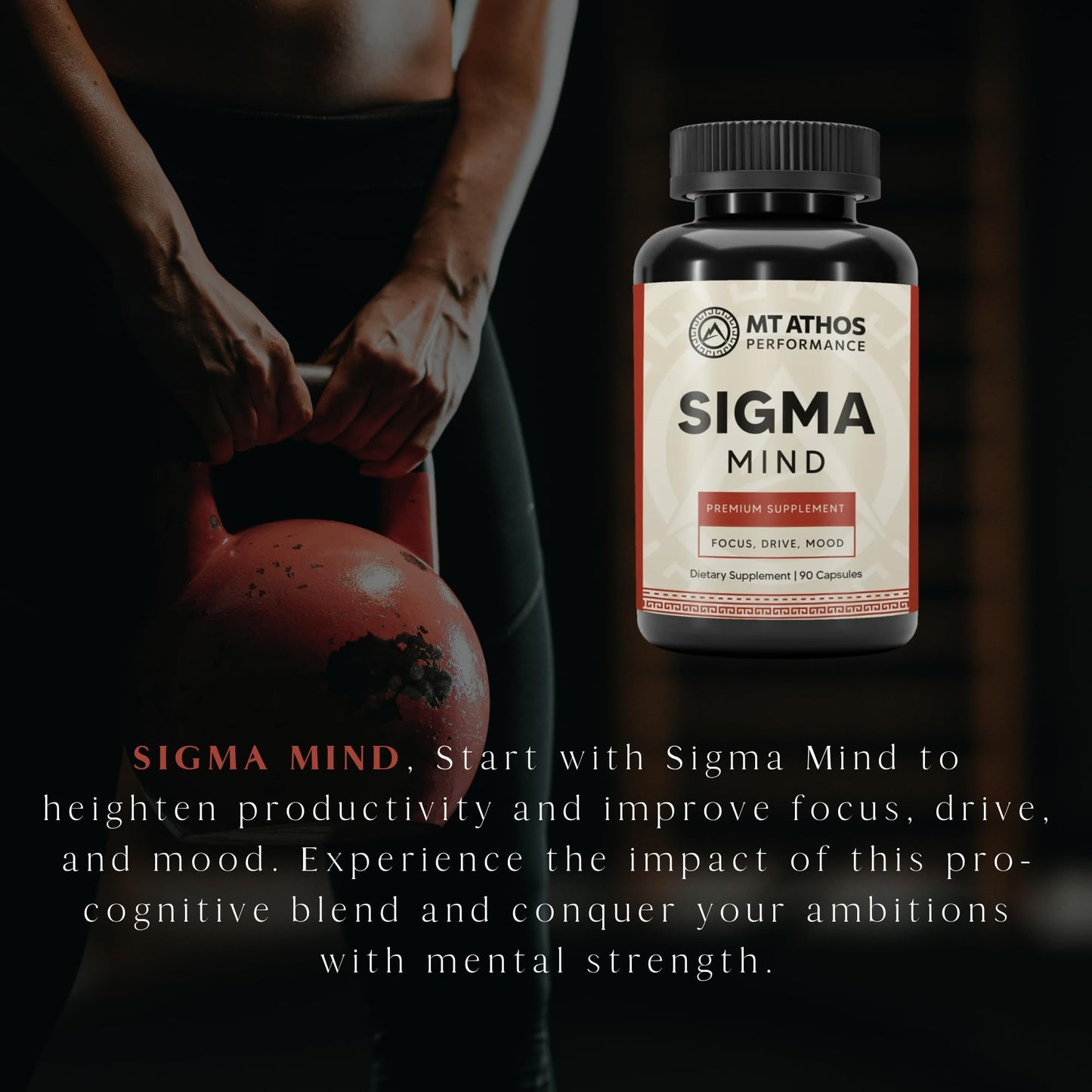 Mt. Athos Performance Sigma Mind | Potent Nootropic Formula to Support Cognitive Function, Improved Focus, Drive, and Mood | 30 Servings, 90 Capsules Mt. Athos Performance buy supplements Au