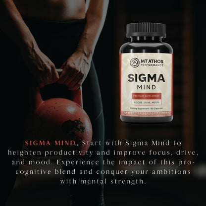 Mt. Athos Performance Sigma Mind | Potent Nootropic Formula to Support Cognitive Function, Improved Focus, Drive, and Mood | 30 Servings, 90 Capsules Mt. Athos Performance buy supplements Au