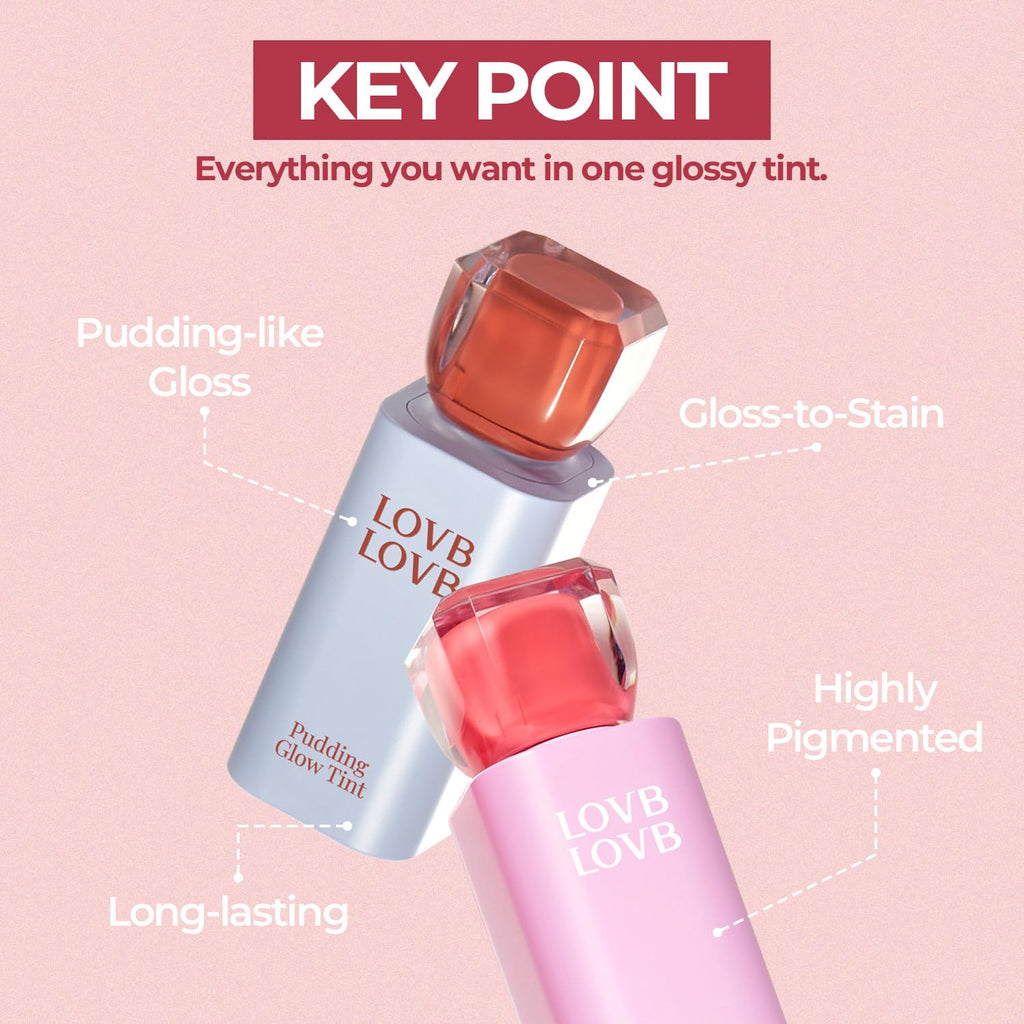 LOVB LOVB Pudding Glow Korean Lip Tint | Natural Lip Stain | Gloss to Stain | Long-Lasting & Non-Sticky | Lightweight Lip Tint | 0.14 oz. (04 SUNSET BEIGE) LOVB LOVBBuy Supplements Australia