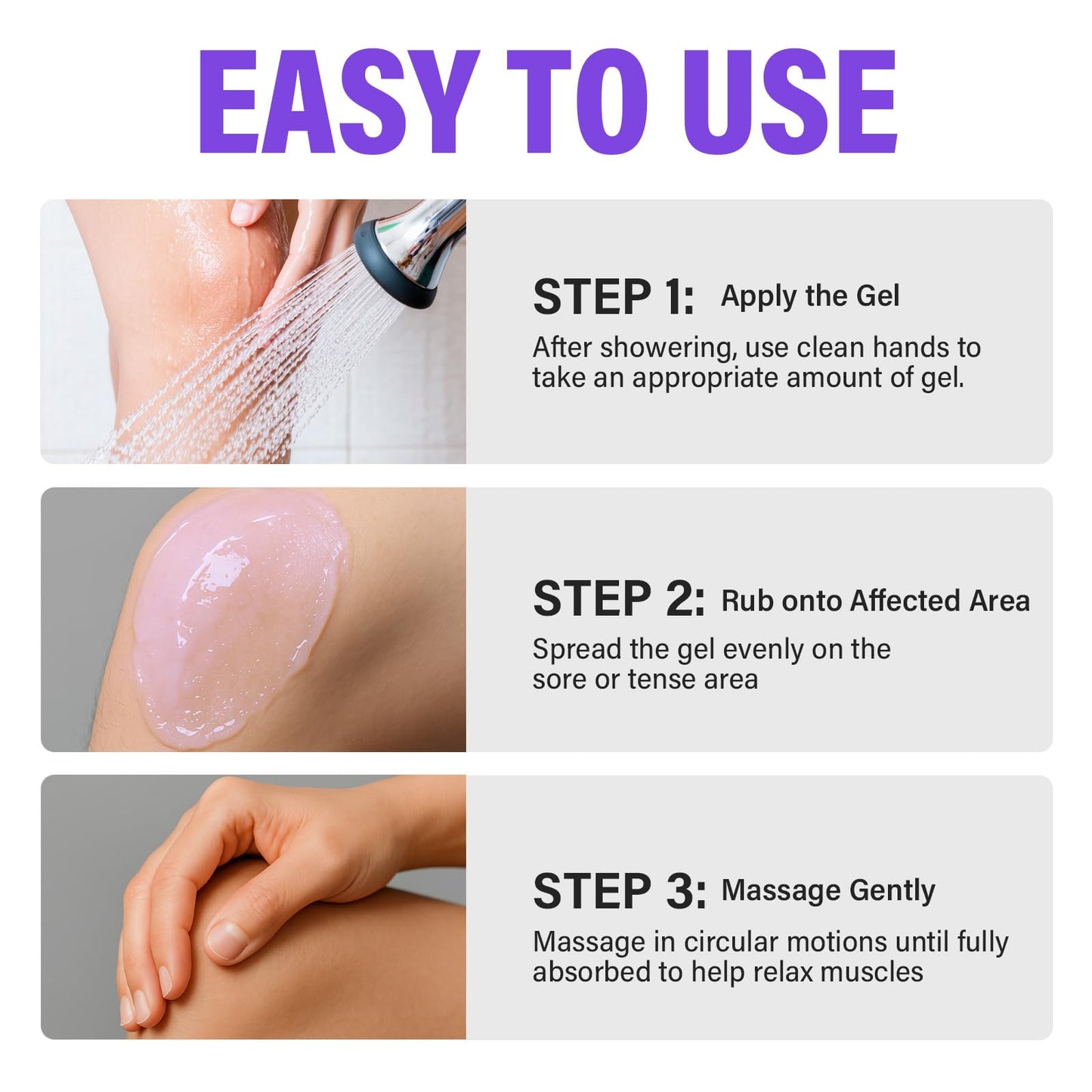 Joint Purple Gel, Fast-Absorbing Soothing Relief Massage Gel with Natural Extracts, Support Muscle, Joint, Shoulder, Knee, Back, Lumbar & Muscle Stiffness WKCWKCBuy Supplements Australia