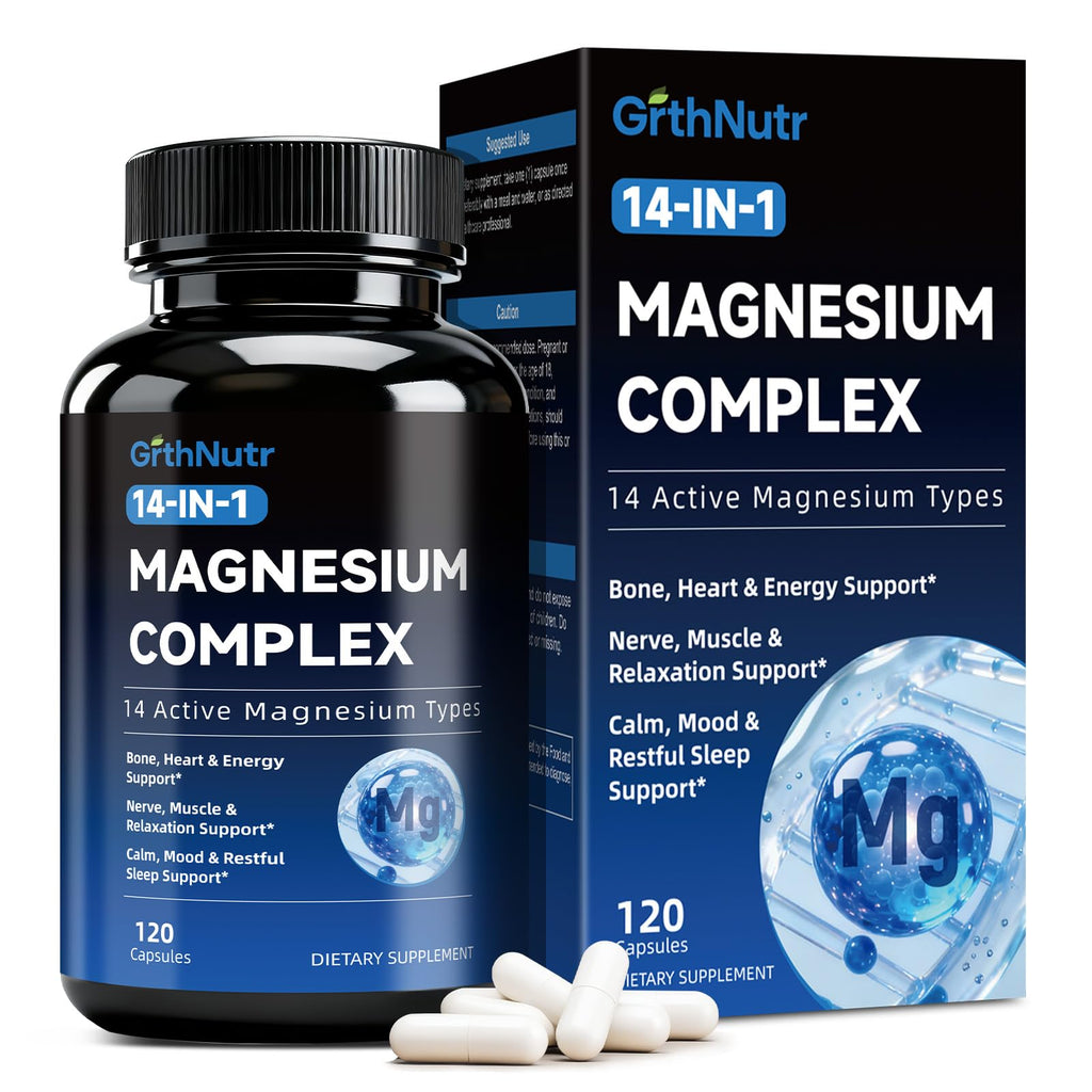 GthNutr Magnesium Complex supplement bottle and packaging on a white background