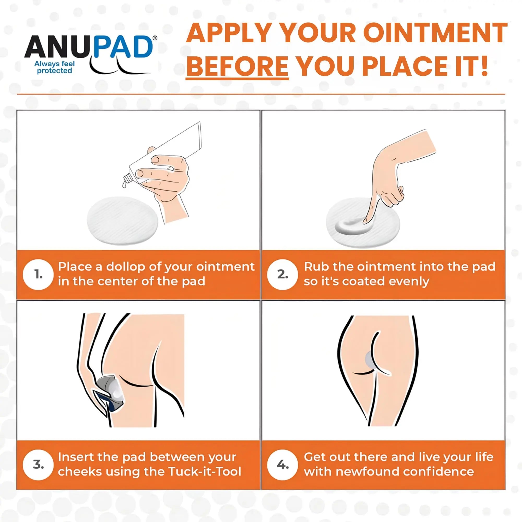 Butts Are Messy - Control The Mess. ANUPAD Premium Absorbent Pads. Confidently Handle Bowel Leakage, Bleeding Hemorrhoids, And The Mess Hemorrhoid Ointments Make. ANUPADBuy Supplements Australia