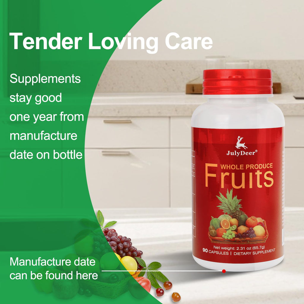 Fruit and Veggies Supplement Ingredients Natural – 4 Bottles 360 Total Vegetarian Capsules | Balance of Natural 16+18 Whole Fruits & Veggies Blend | Fresh Superfood Formula with Vitamins and Minerals JulyDeerBuy Supplements Australia