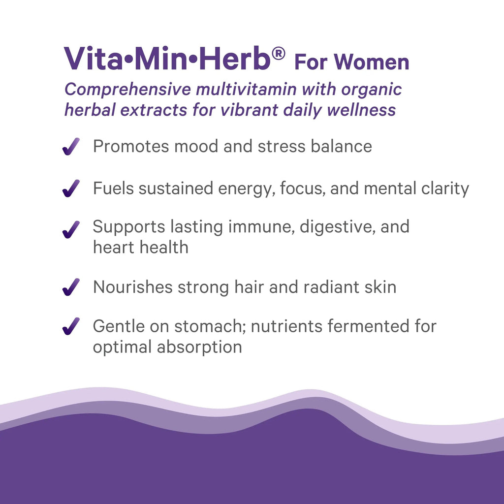 PURE SYNERGY Vita·Min·Herb for Women | Women’s Comprehensive Multivitamin Supplement | Made with Organic Whole Food Non-GMO & Vegan Ingredients | PURE SYNERGY