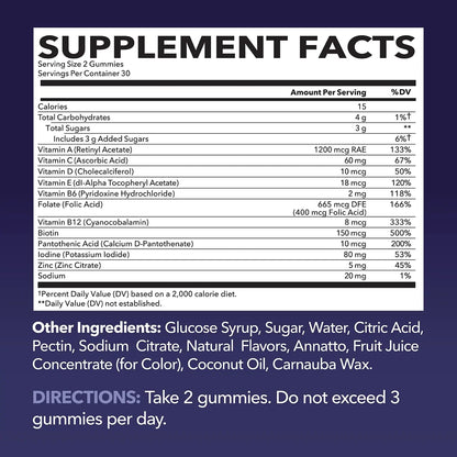 Multivitamin Gummies for Adults - Daily Gummy with Vitamin C, D, and Zinc for Men and Women - 60 Count - GLP-1 Nutritional Support HAVASU NUTRITION