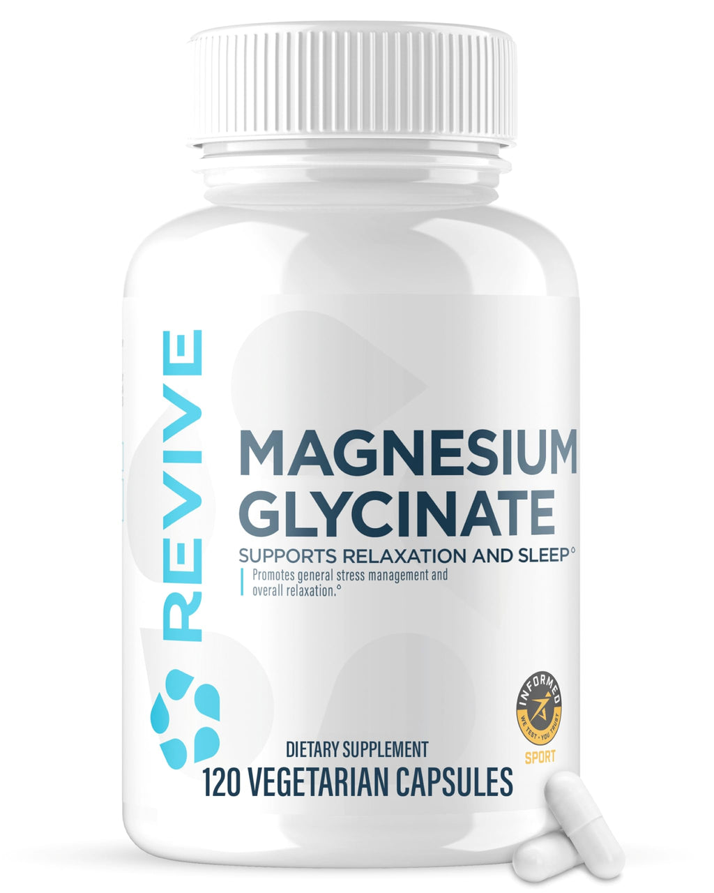 Revive MD Pure Magnesium Glycinate 200mg – High Absorption Supplement for Relaxation, Stress Relief, Sleep & Memory Support – Promotes Strong Bones